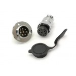 8 PIN GX25 Panel Mounting Connector with flange (Male + Female)