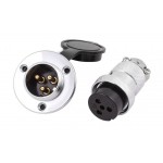 3 PIN GX25 Panel Mounting Connector with flange (Male + Female)